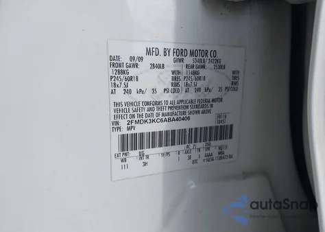 2010 Ford Edge Limited из США, поврежденный, VIN 2FMDK3KC6ABA40406